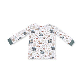 L/S Loungewear Set- Southern Woodland Animals Green by Angel Dear