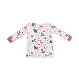 L/S Loungewear Set- Southern Woodland Animals Pink by Angel Dear