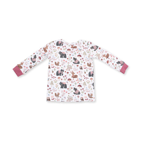 L/S Loungewear Set- Southern Woodland Animals Pink by Angel Dear