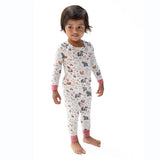 L/S Loungewear Set- Southern Woodland Animals Pink by Angel Dear