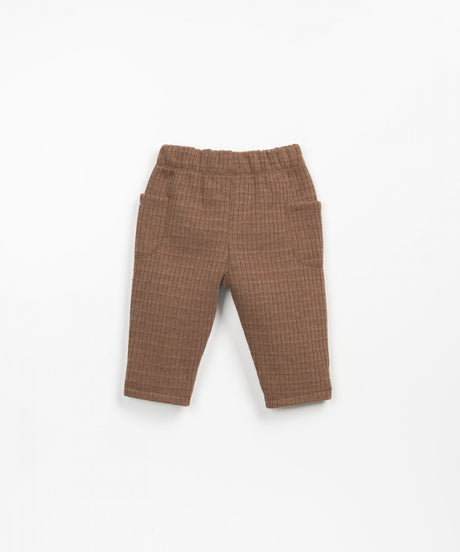 Pants with elastic waist | Wooden Memories - Brown by Play Up