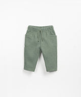 Pants with elastic waist | Wooden Memories - Green by Play Up