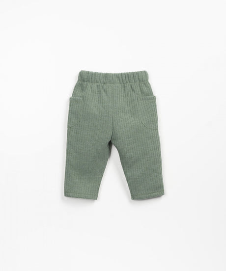 Pants with elastic waist | Wooden Memories - Green by Play Up