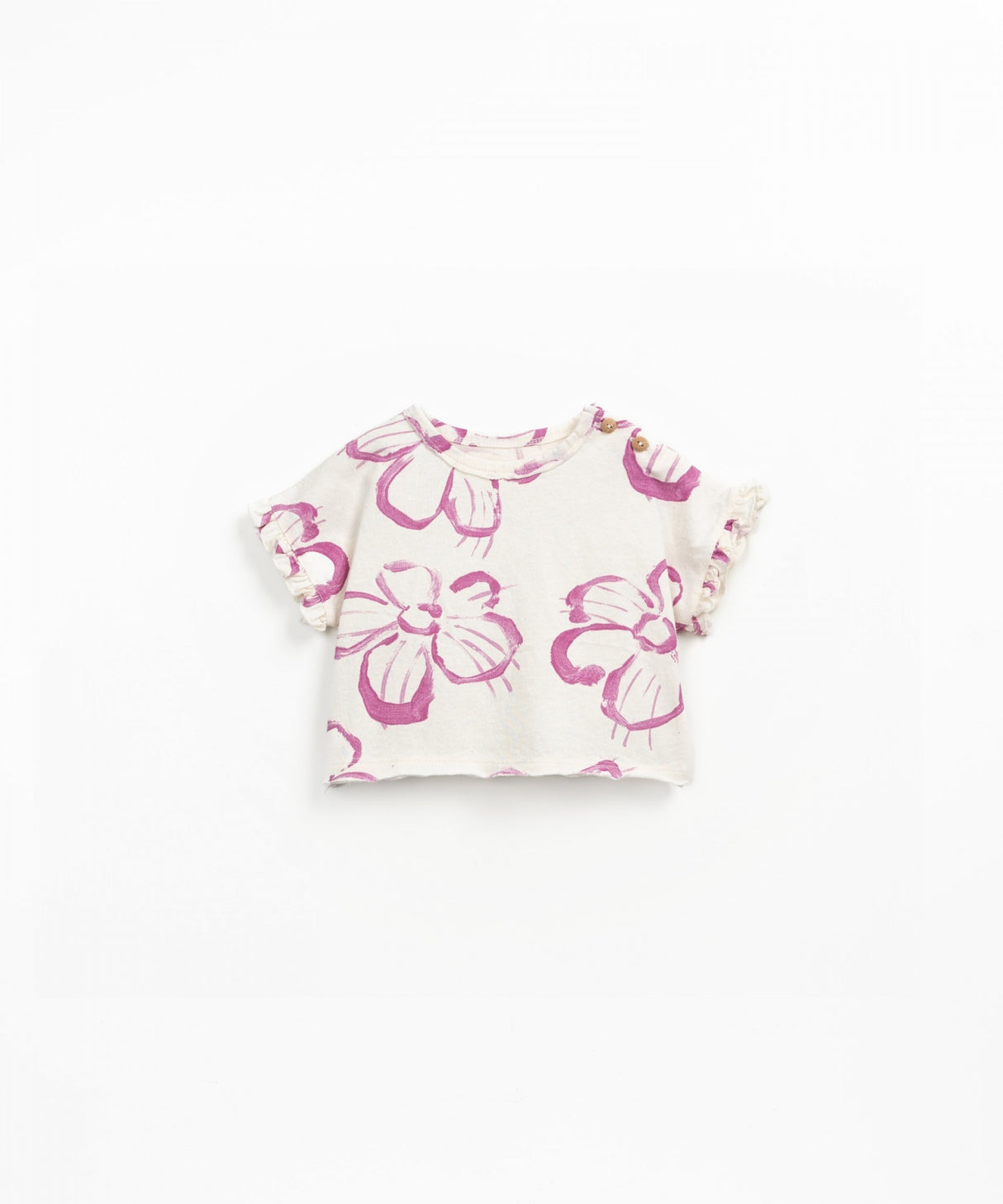 T-shirt with shoulder opening- Flowers by Play Up