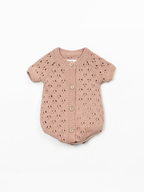 Knitted Jumpsuit- Salmon by Play Up