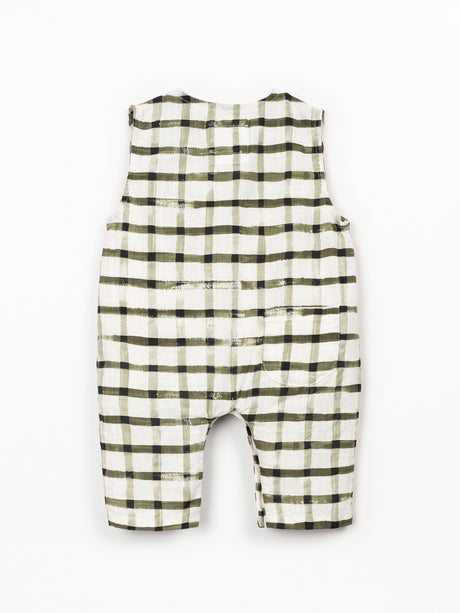 Woven Jumpsuit- Green Checkered by Play Up