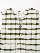 Woven Jumpsuit- Green Checkered by Play Up