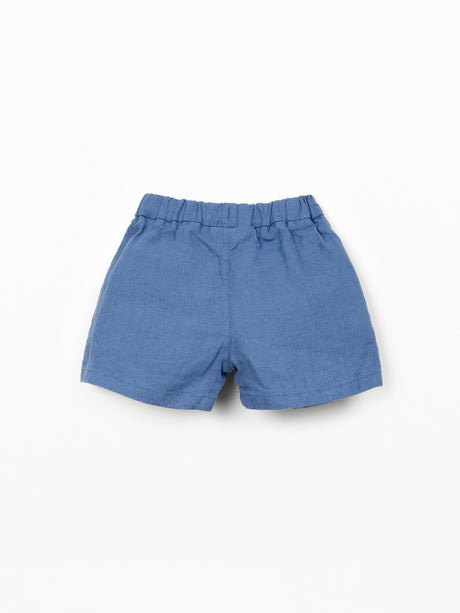 Linen Shorts- Blue by Play Up