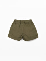 Linen Shorts- Dark Green by Play Up