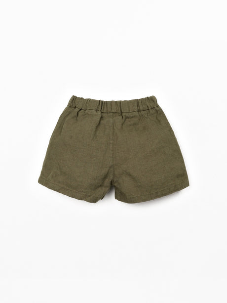 Linen Shorts- Dark Green by Play Up