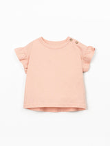 Jersey Ruffle Top- Salmon by Play Up