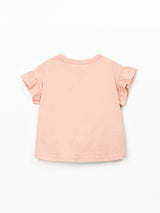 Jersey Ruffle Top- Salmon by Play Up