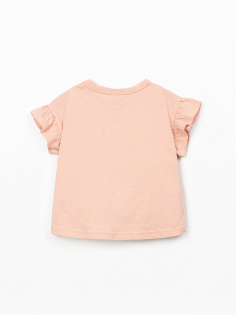 Jersey Ruffle Top- Salmon by Play Up