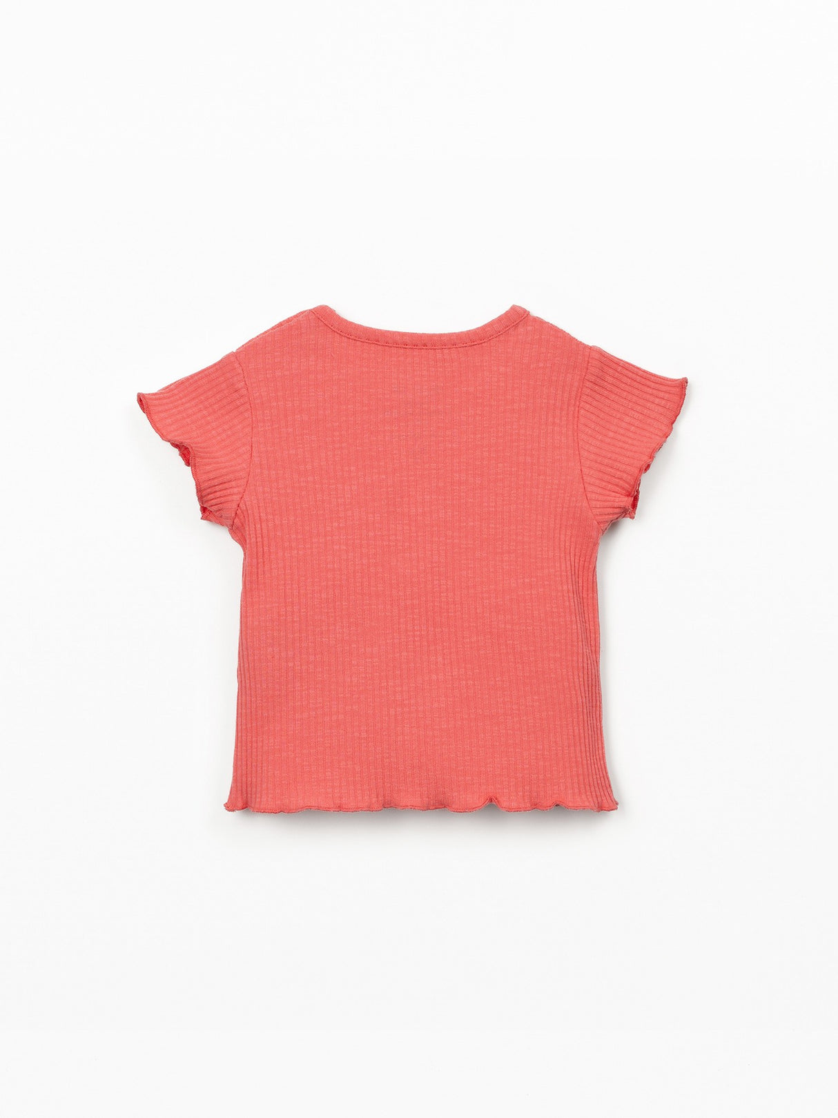 Flame Ribbed T-Shirt in Coral by Play Up
