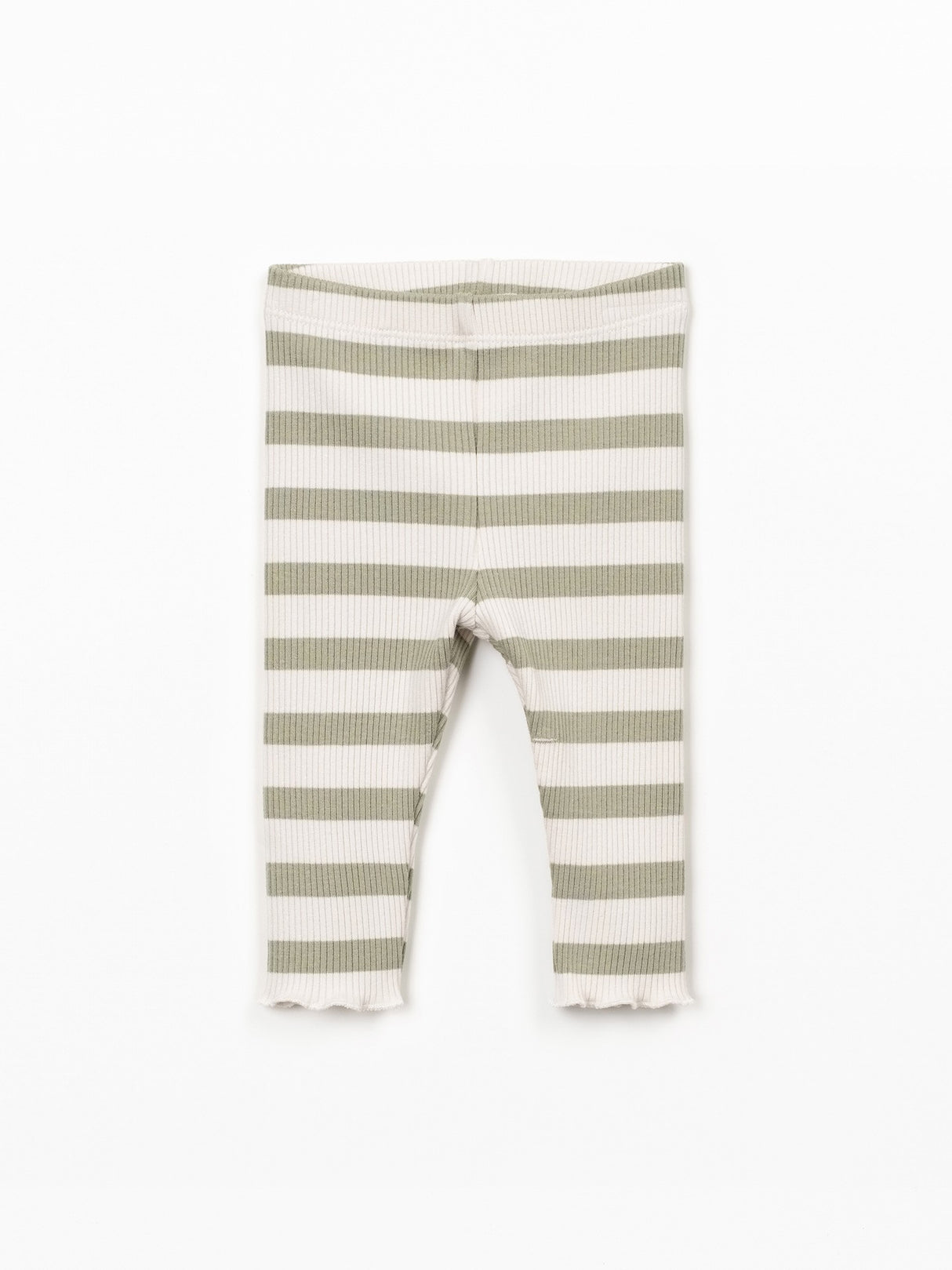 Striped Rib Leggings- Khaki Green by Play Up