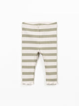 Striped Rib Leggings- Khaki Green by Play Up