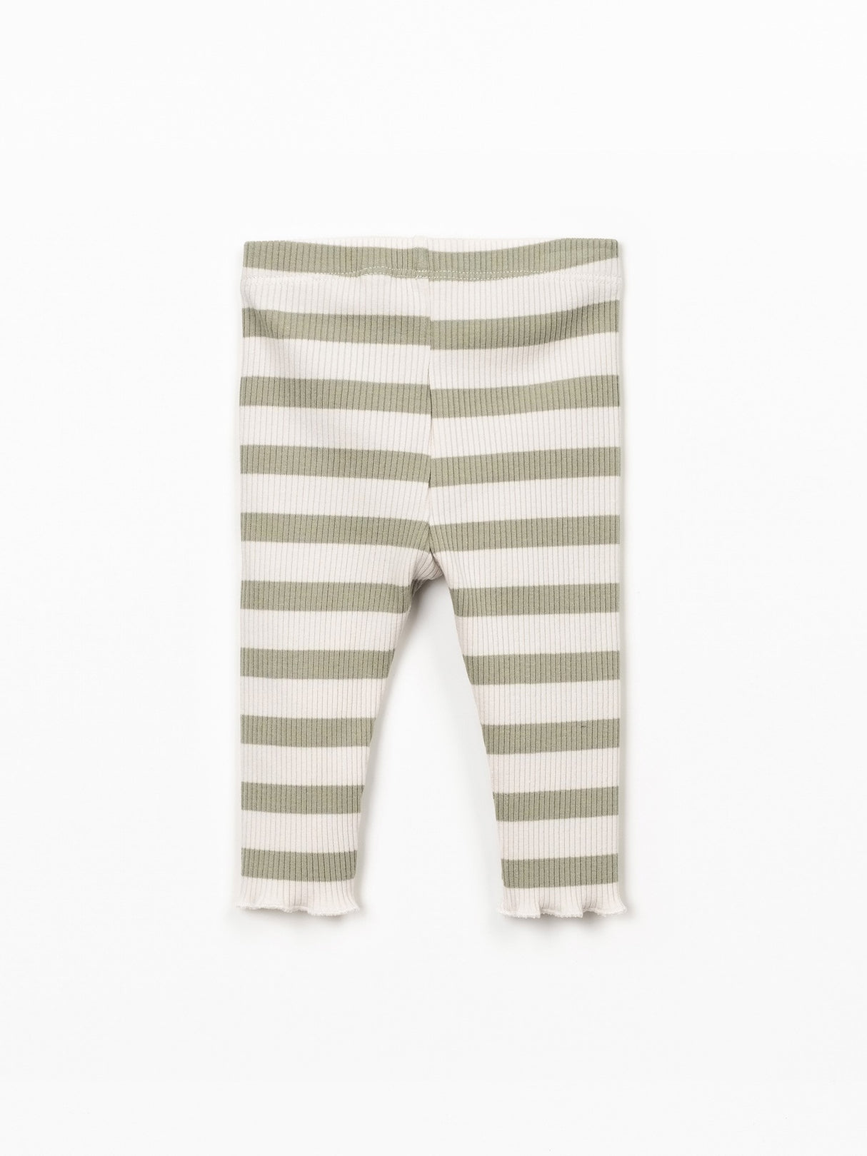 Striped Rib Leggings- Khaki Green by Play Up