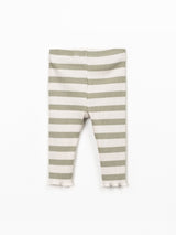 Striped Rib Leggings- Khaki Green by Play Up