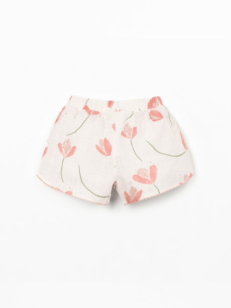 Printed Woven Shorts- Tulips by Play Up