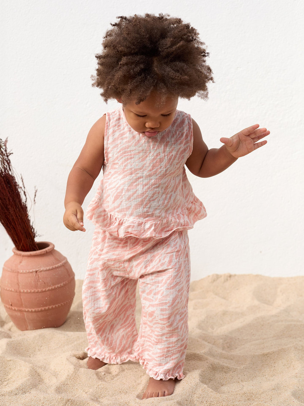 Printed Woven Trousers- Light Pink by Play Up