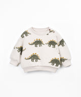 Printed Fleece Sweater- Dino by Play Up