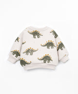 Printed Fleece Sweater- Dino by Play Up