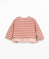 Striped Jersey Ruffle Sweater- Tapestry by Play Up
