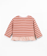 Striped Jersey Ruffle Sweater- Tapestry by Play Up