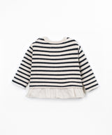 Striped Jersey Ruffle Sweater- Cocoon by Play Up