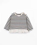 Striped Jersey Ruffle Sweater- Cocoon by Play Up