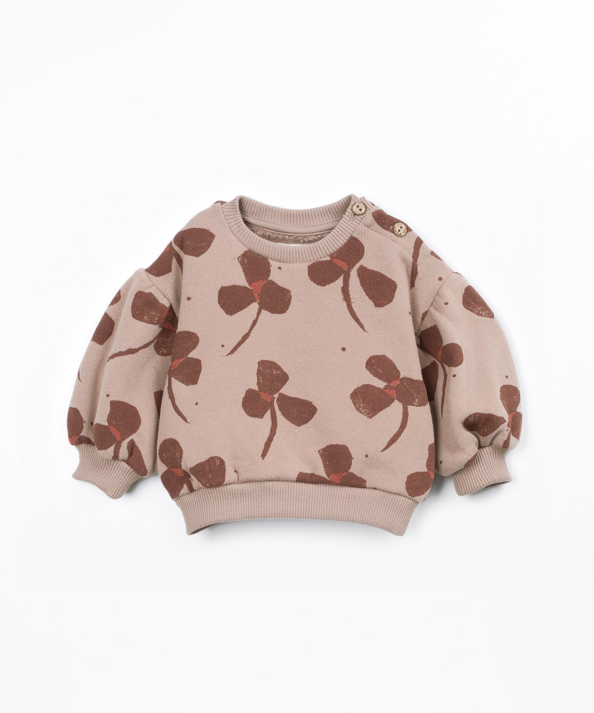 Printed Fleece Sweater-Brown Clover by Play Up