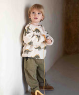 Printed Fleece Sweater- Dino by Play Up