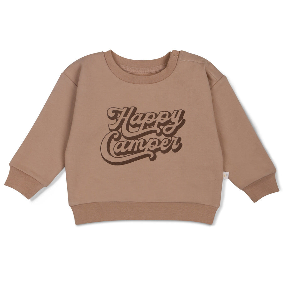 Organic Fleece Sweatshirt - Happy Camper by makemake
