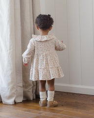 Ruffle Collar Button Dress || Pink Blossom by Quincy Mae