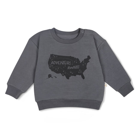 Organic Fleece Sweatshirt - Adventure Awaits by Makemake