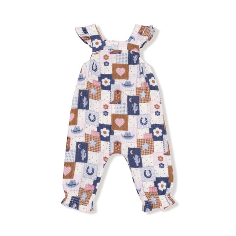 Smocked Overall Set- Patchwork Cowgirl by Angel Dear