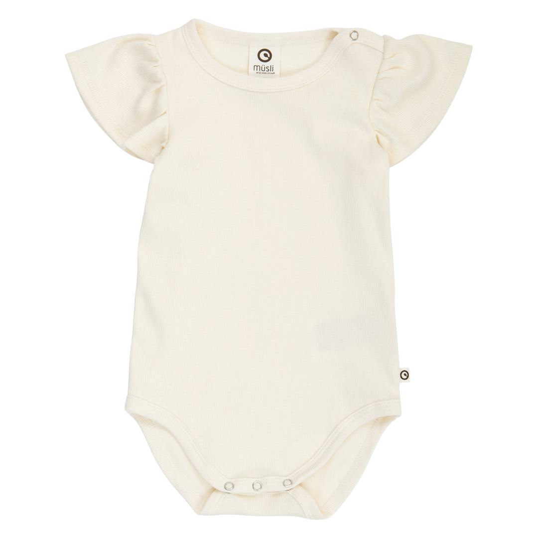 Cozy Me Frill Bodysuit- Tofu by Musli