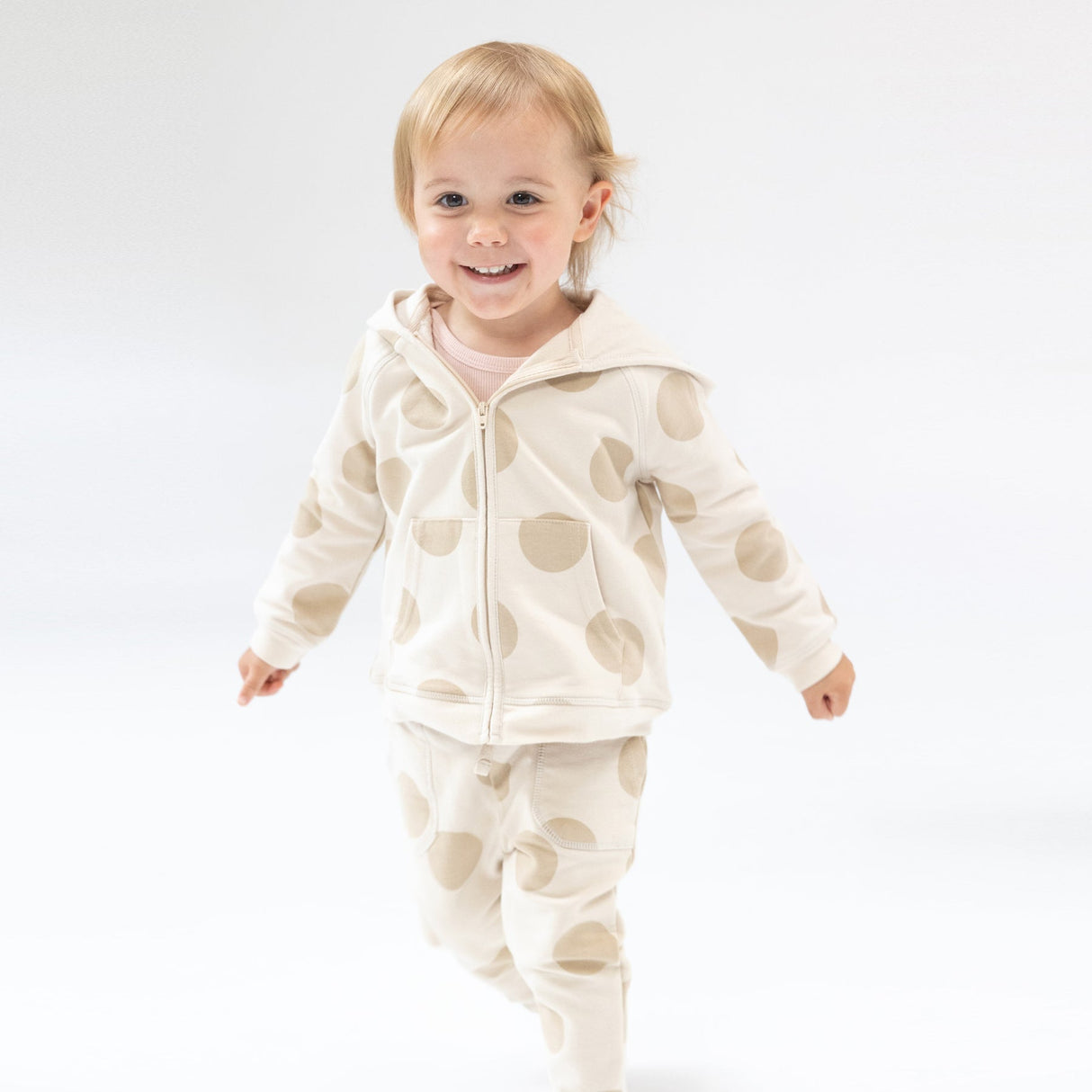 Hoodie And Jogger - Beige Dot by Angel Dear