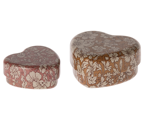 Metal Heart Box, 2 pcs - Heather Blossom by Maileg