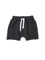 Raw Edge Harem Short - Charcoal by Little Bipsy