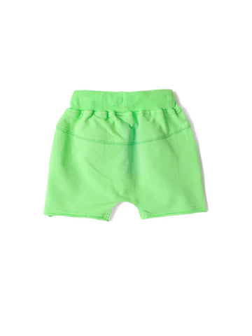 Raw Edge Harem Short - Electric Green by Little Bipsy