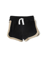 Terry Cloth Track Short - Black by Little Bipsy