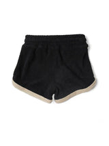 Terry Cloth Track Short - Black by Little Bipsy