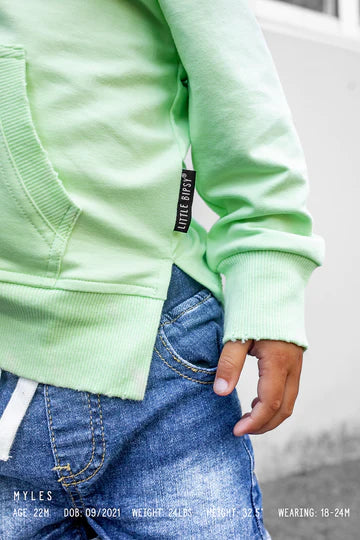 Neon Pocket Pullover - Lime by Little Bipsy