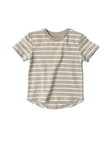Pinstripe Tee - Khaki Green and White by Little Bipsy