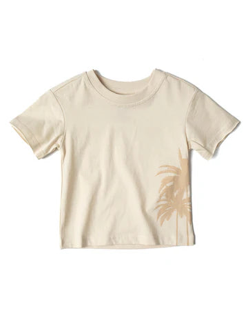 Resort Palm Tee - Cream by Little Bipsy