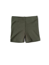 Ribbed Biker Short - Dark Moss by Little Bipsy