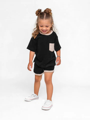 Terry Cloth Tee - Black by Little Bipsy