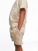 Resort Palm Tee - Cream by Little Bipsy
