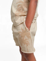 Resort Palm Sweatshort - Cream by Little Bipsy